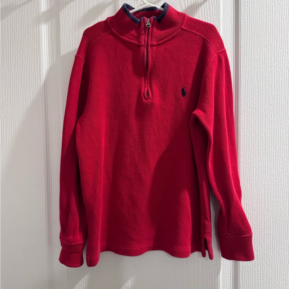 Ralph Lauren Red Half-Zip kids Sweater